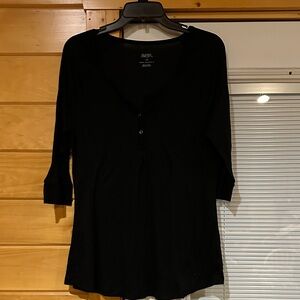 Gilligan & O'Malley Black Long Sleeve Top